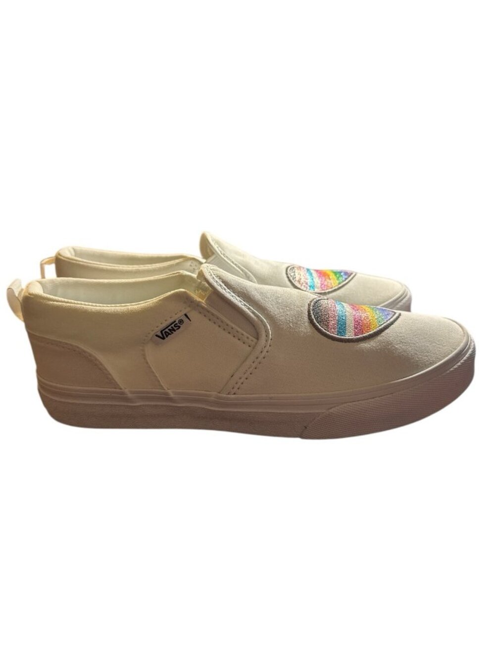 Vans Asher Pride Youth Girl Slip On Shoes White 4001173941 Size 6 new - Picture 5 of 8
